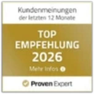 Top Empfehlung 2026 – ProvenExpert – Kundenmeinungen 12 Monate